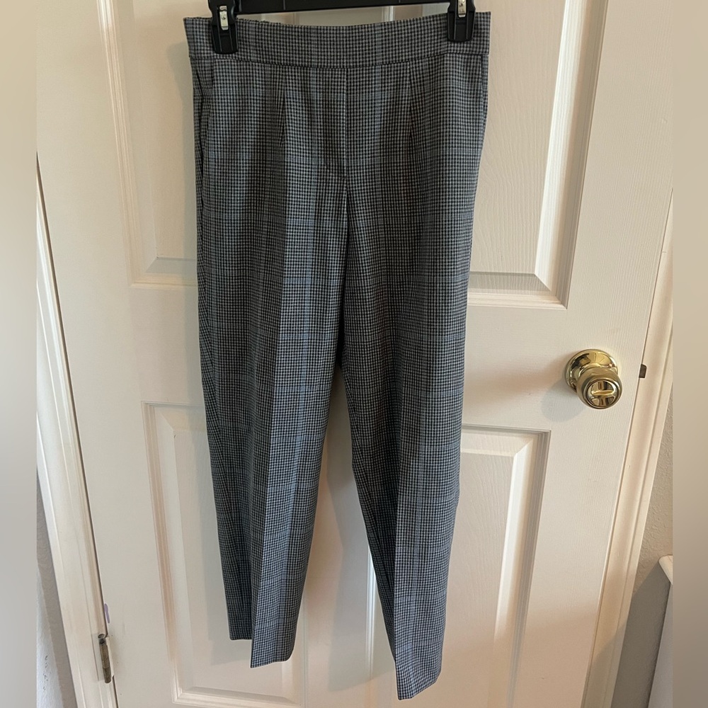 Babaton Grey Glen Plaid Tapered Dress Pants